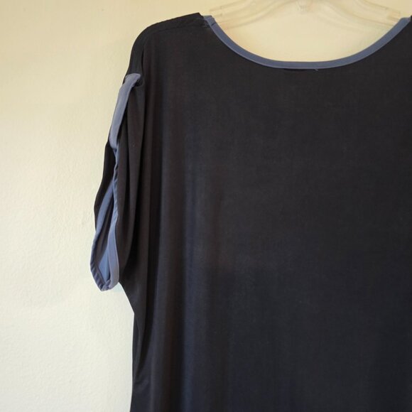 Dotti Black SS Mini Dress Scoop Neck Grey Trim Med/Lge? - Picture 7 of 16